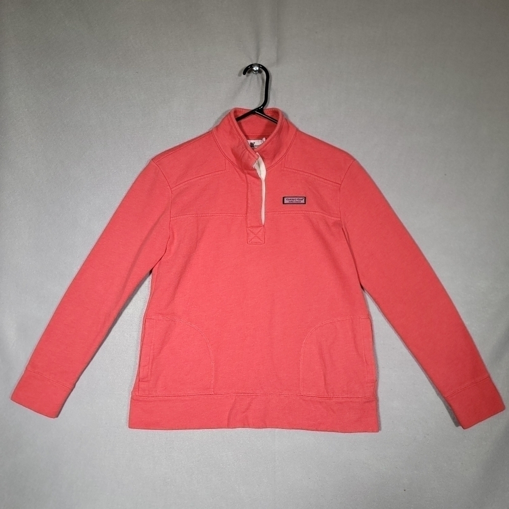 Vineyard Vines Womens Heathered Button Placket Shep Shirt Pullover Size Small